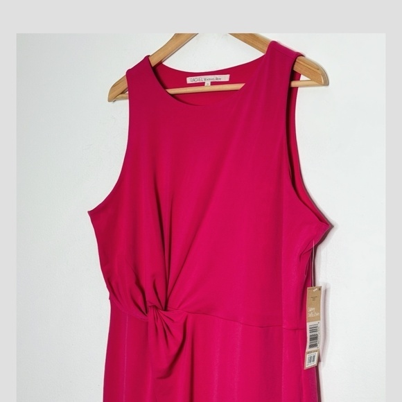 NWT Rachel Roy Dress Plus Curvy Collection Faux Wrap Draped Front Sleeveless 1X - Picture 9 of 15